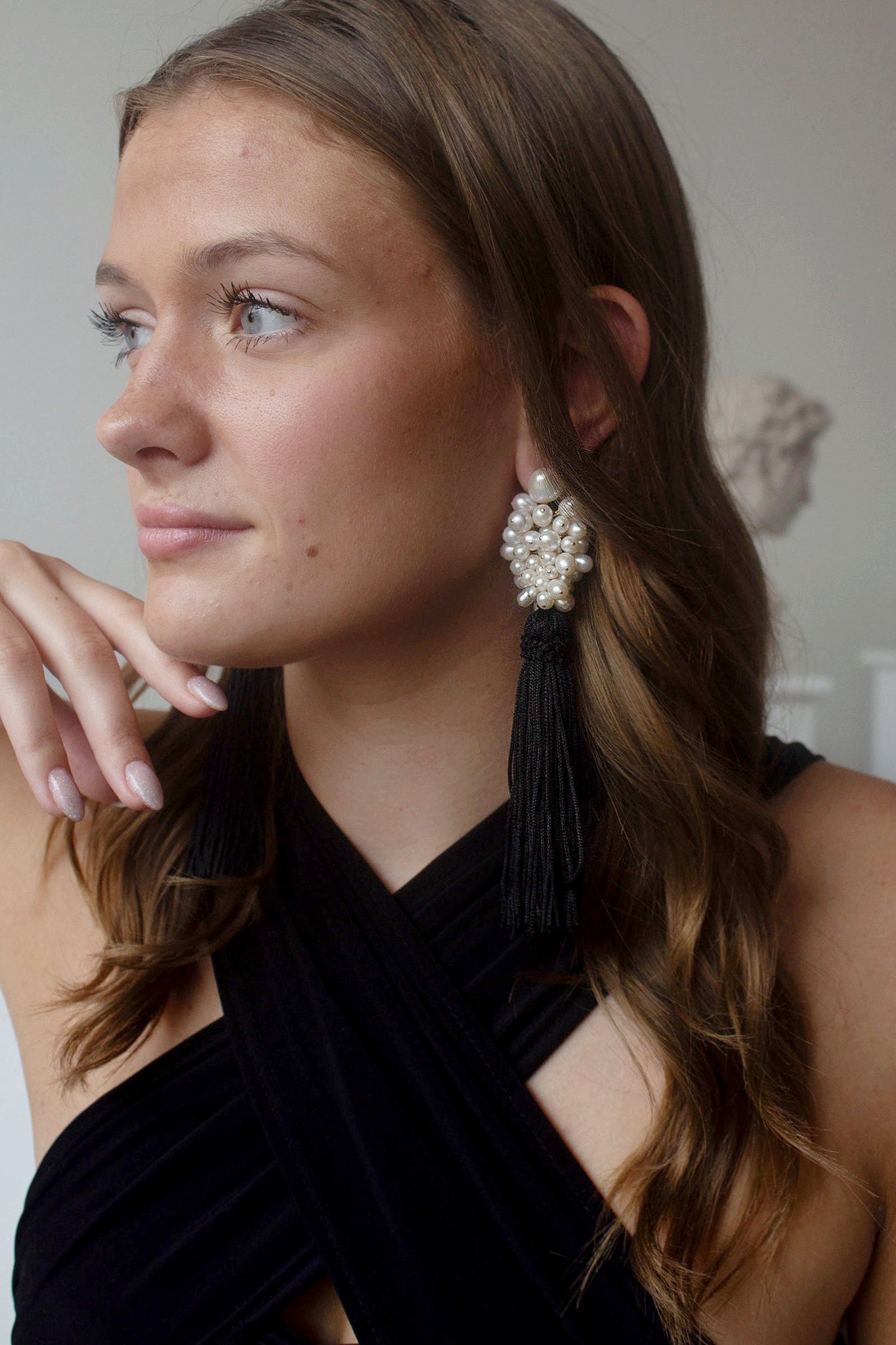 Grande Tassel Earrings - Noir
