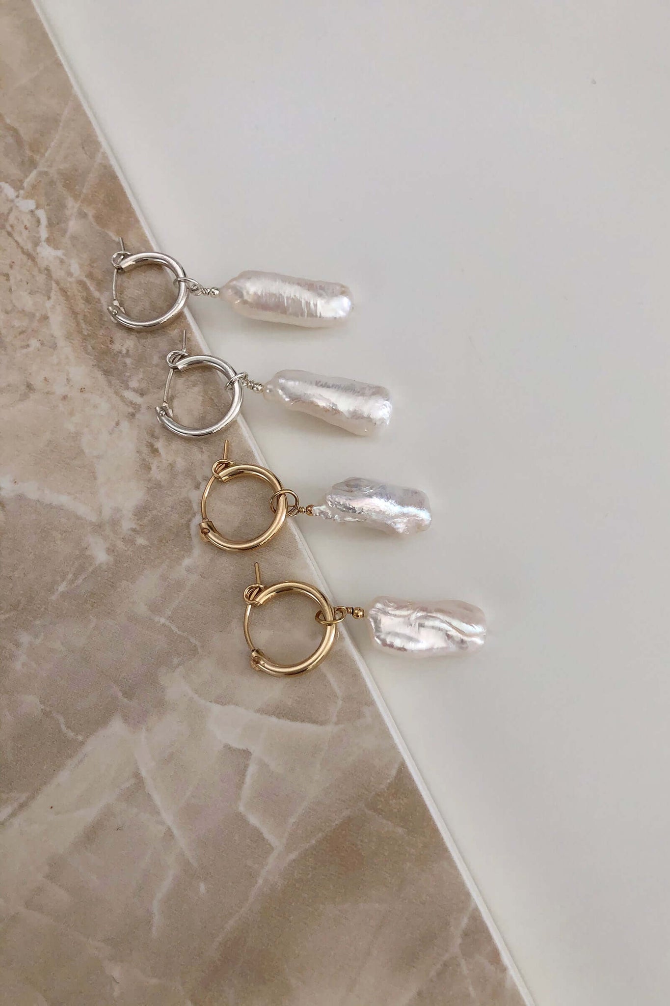 Mini Biwa Hoop Earrings