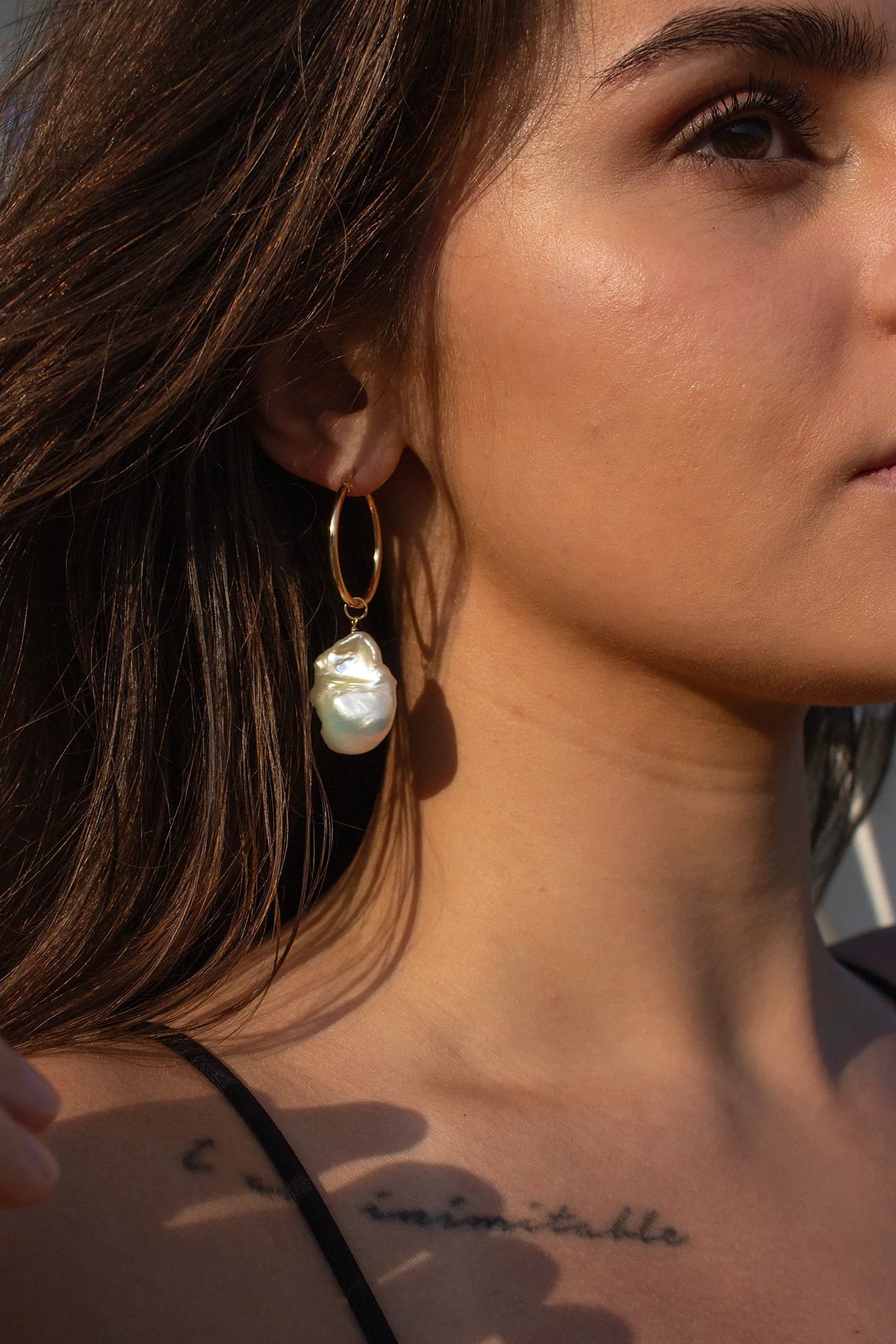 Siren Pearl Hoop Earrings
