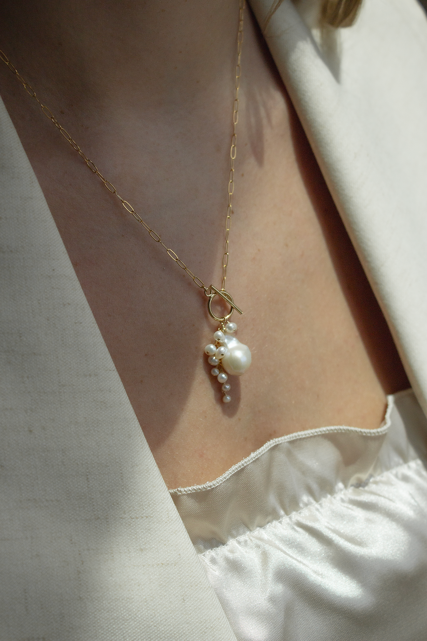 Opalescent Cluster Toggle Necklace