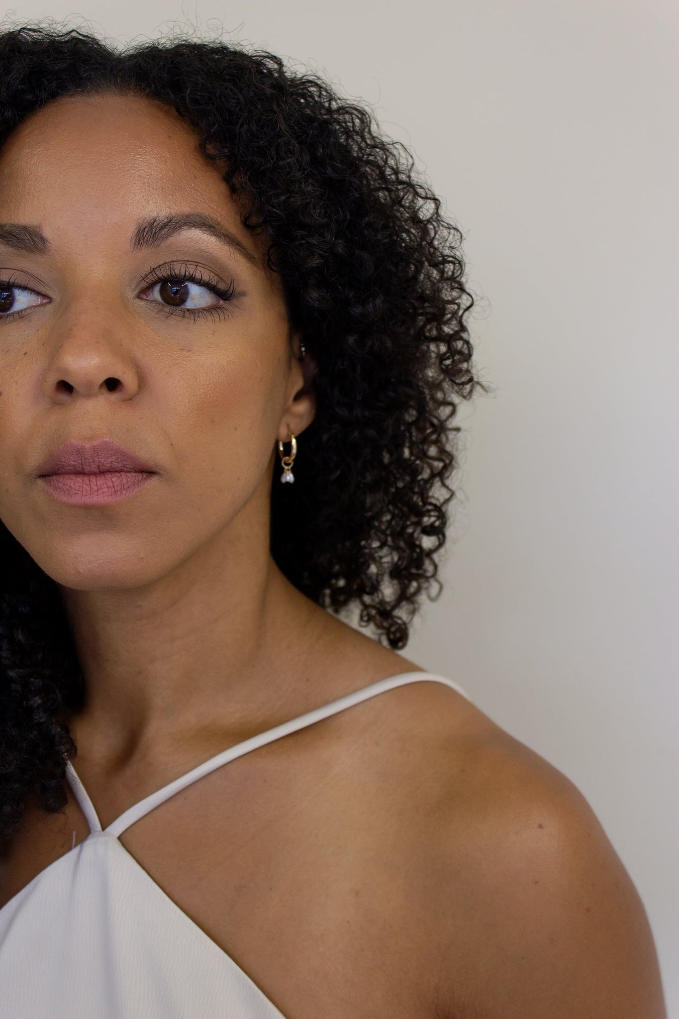Gold Dust Solitaire Mini Hoop Earrings