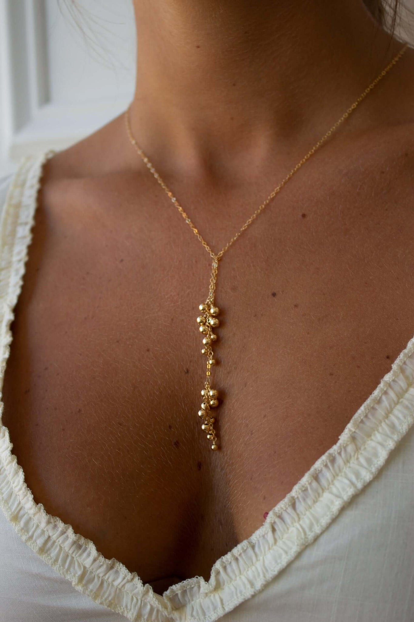 Gold Dust Tie Lariat Necklace