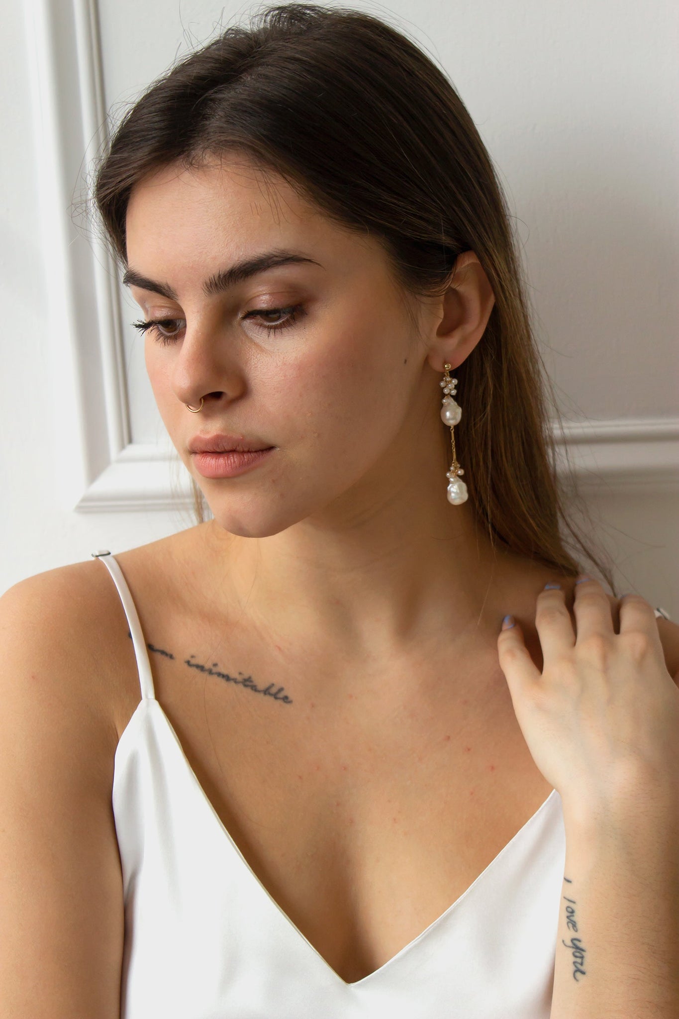 Lumiere Double Baroque Freshwater Pearl Earrings