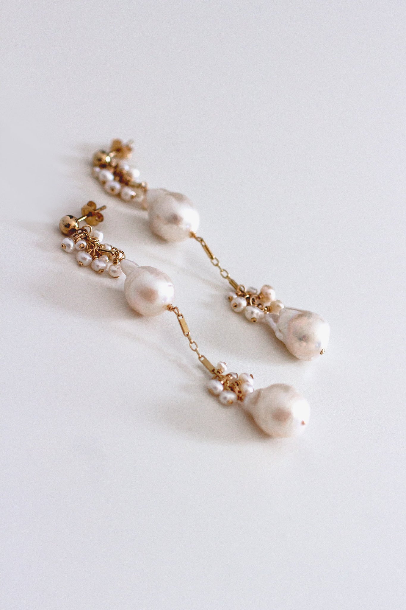 Lumiere Double Baroque Freshwater Pearl Earrings