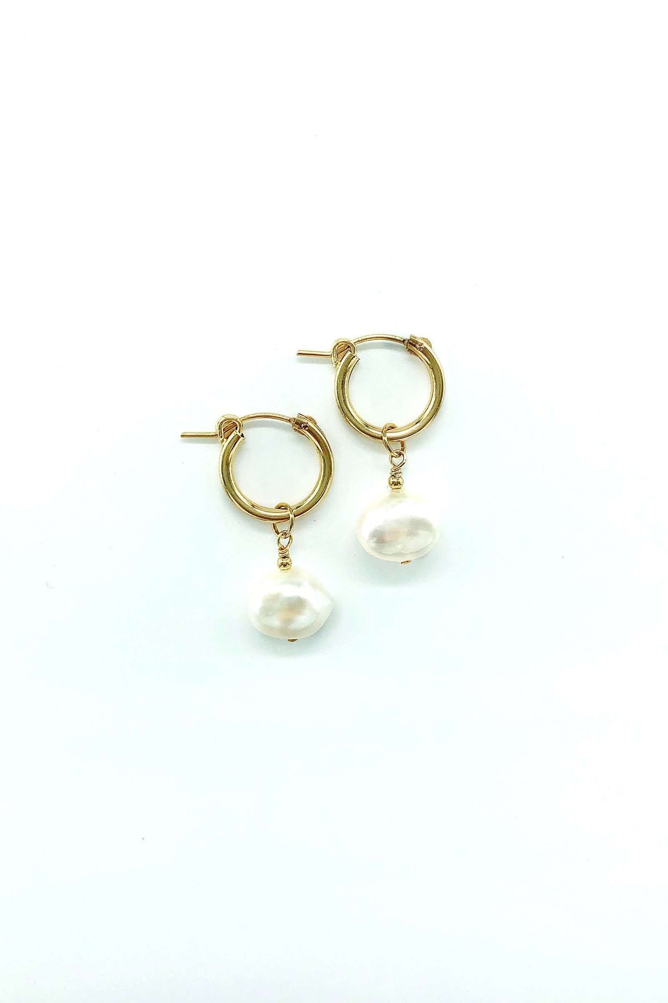 Baroque Pearl Mini Hoop Earrings