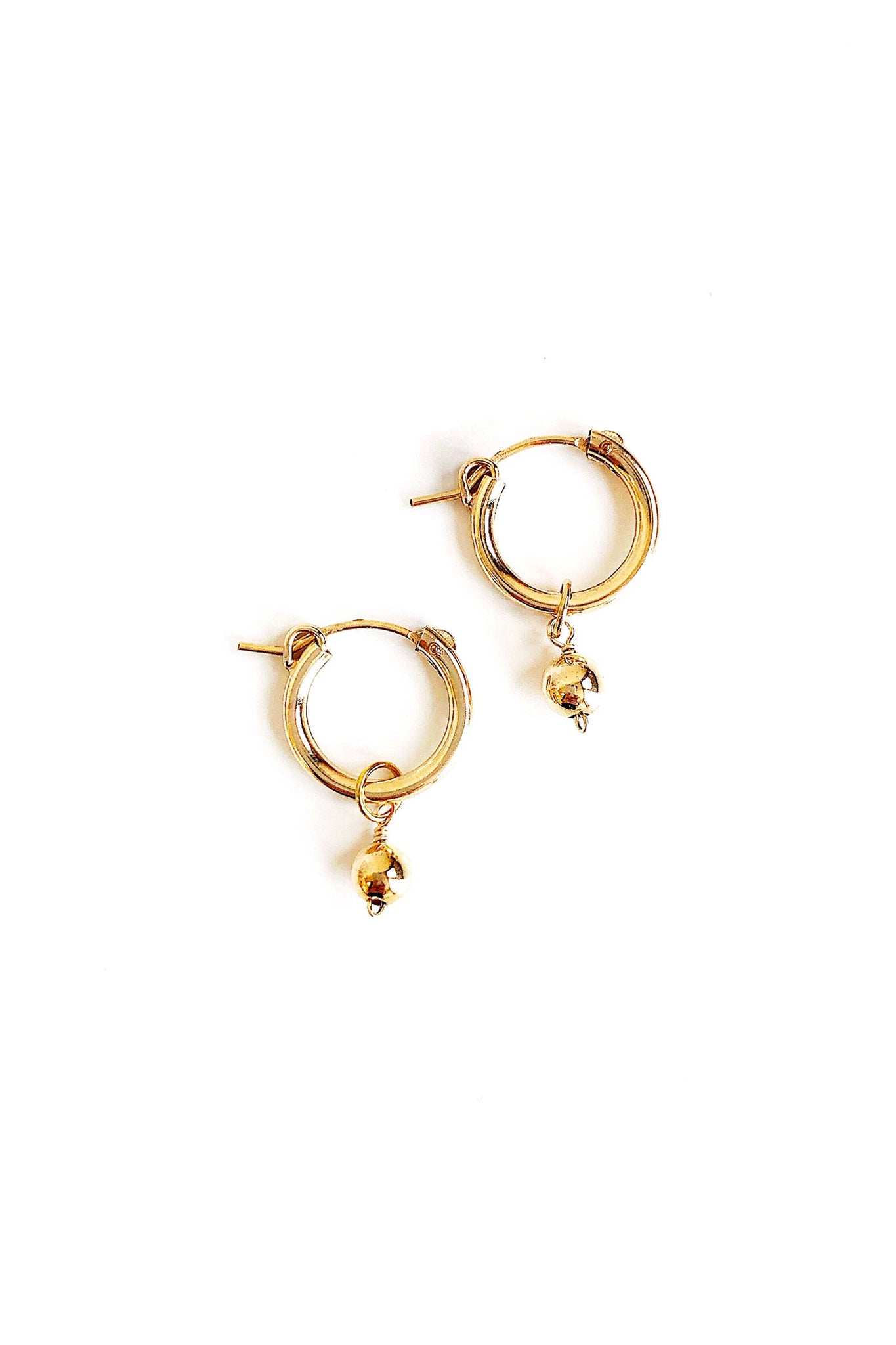 Gold Dust Solitaire Mini Hoop Earrings