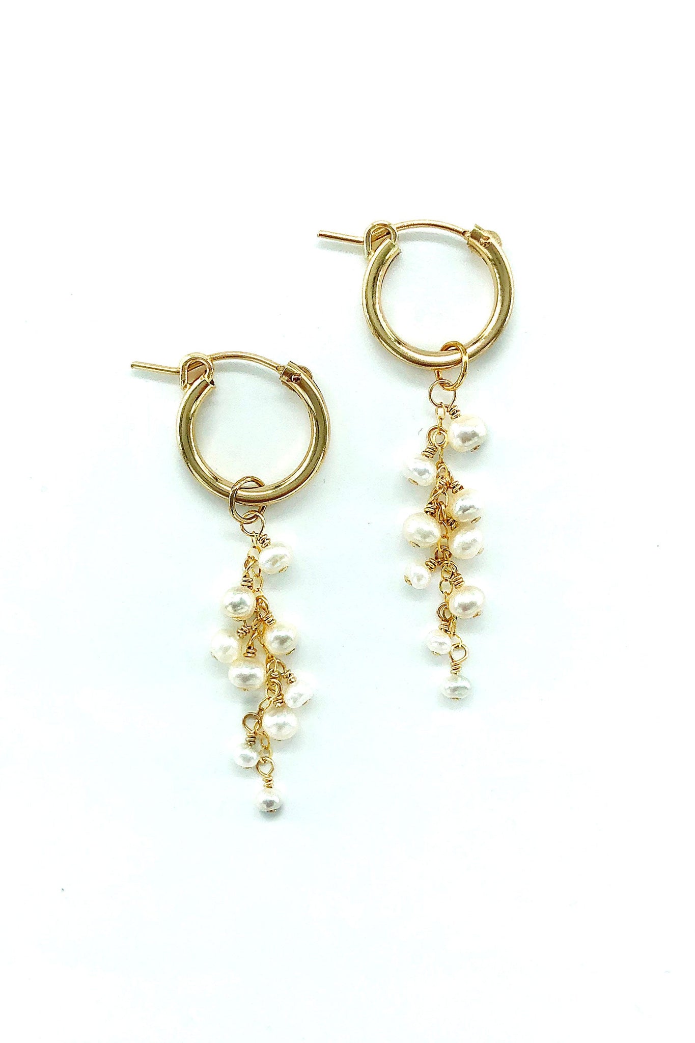 Pearl Dust Mini Hoop Earrings