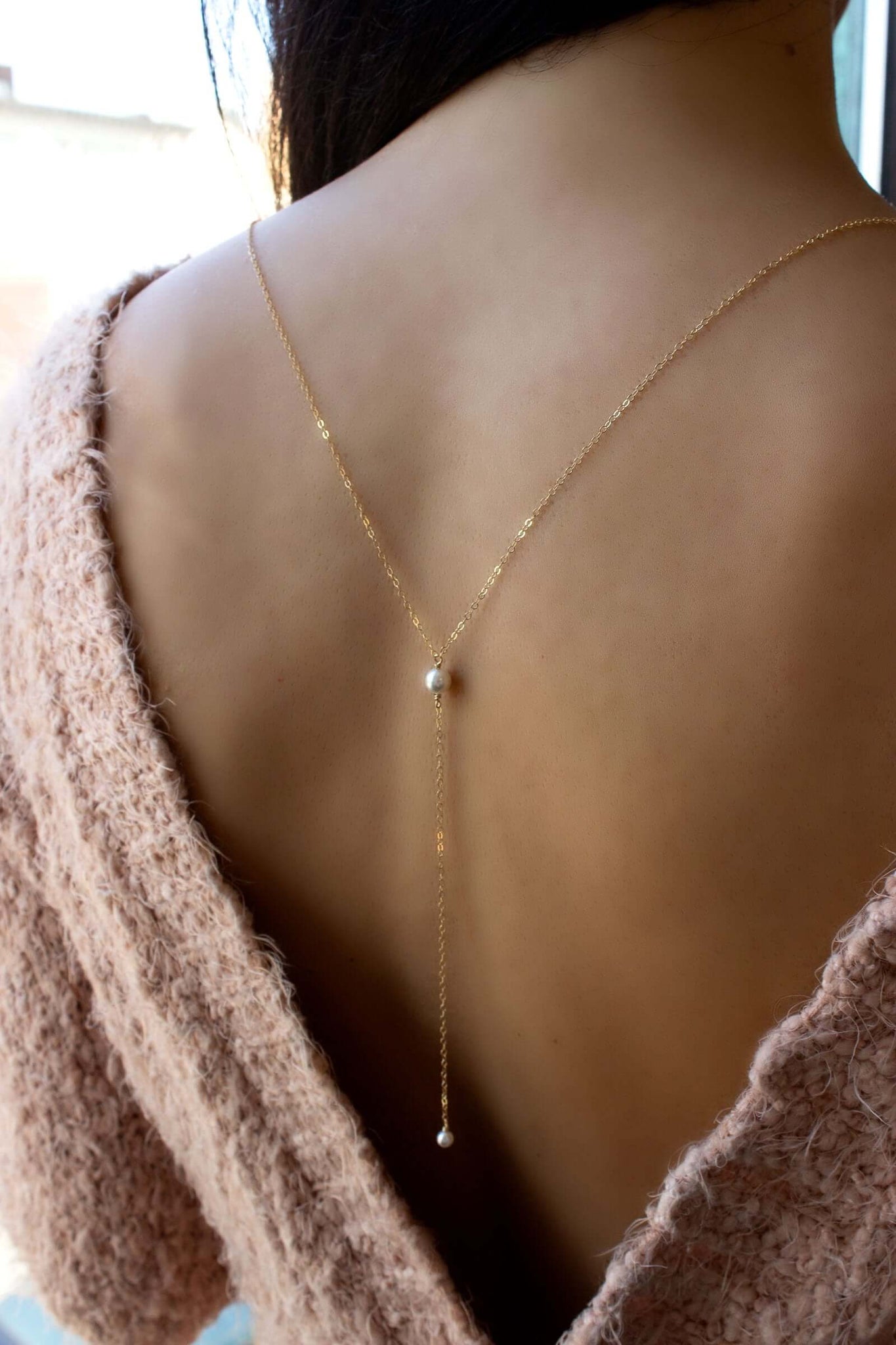 Pearl Back Drop Necklace
