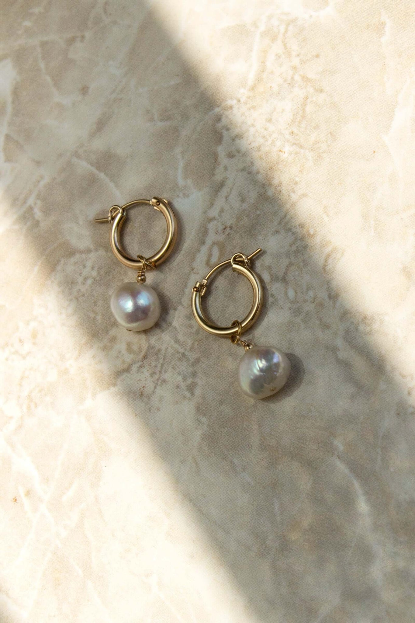 Baroque Pearl Mini Hoop Earrings