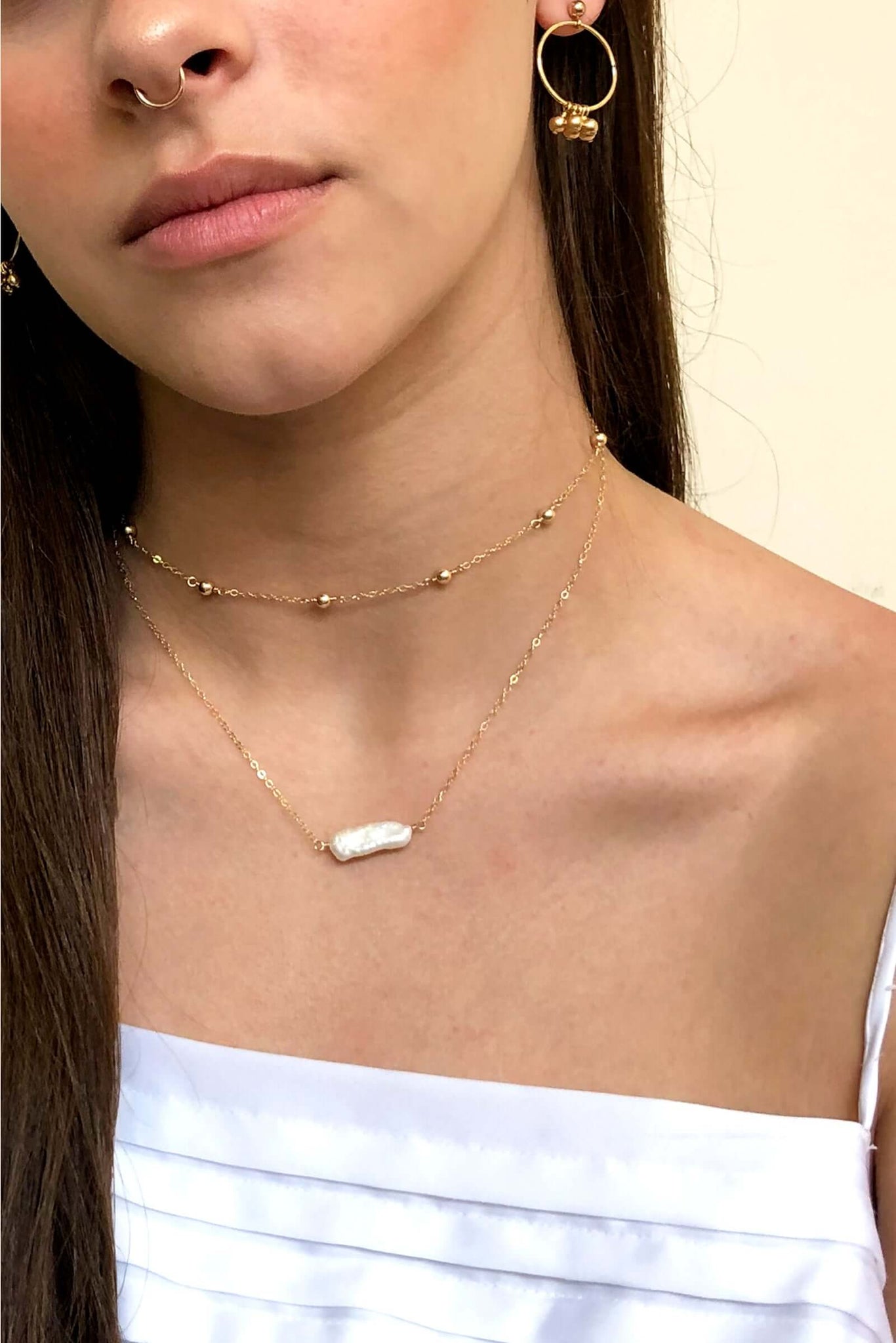 Biwa Solitaire Necklace