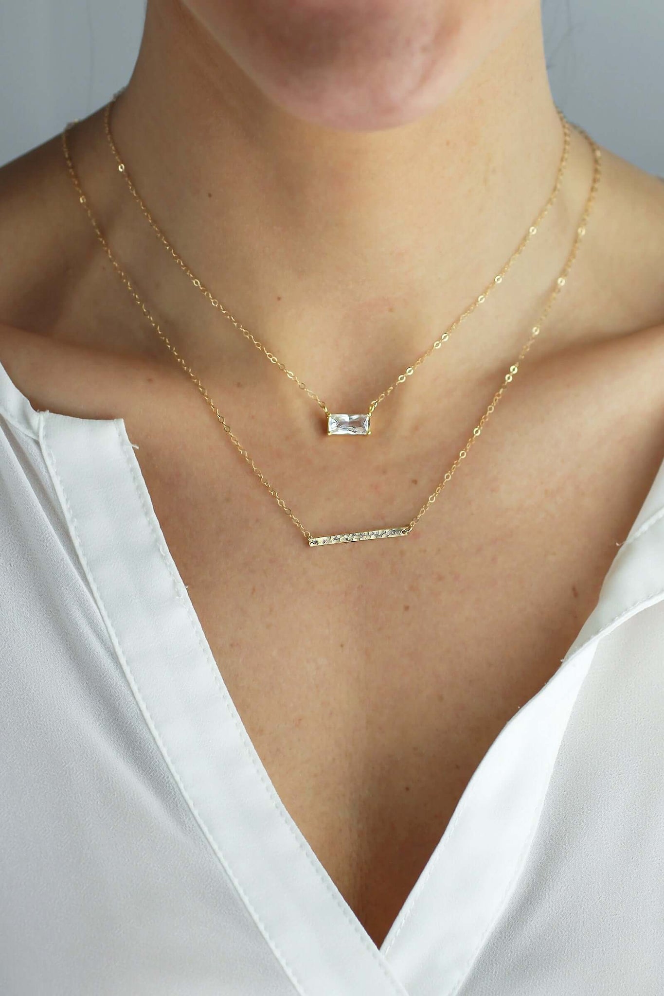 Baguette necklace