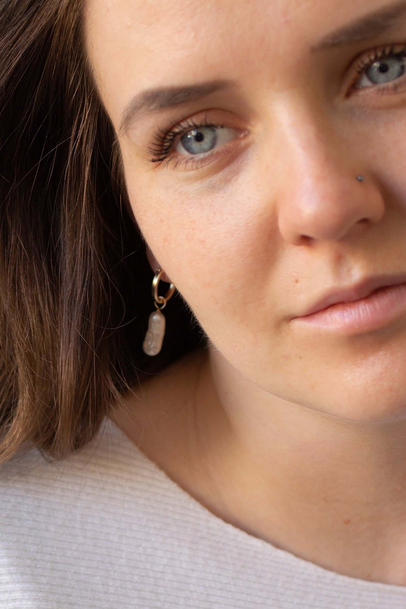 Mini Biwa Hoop Earrings