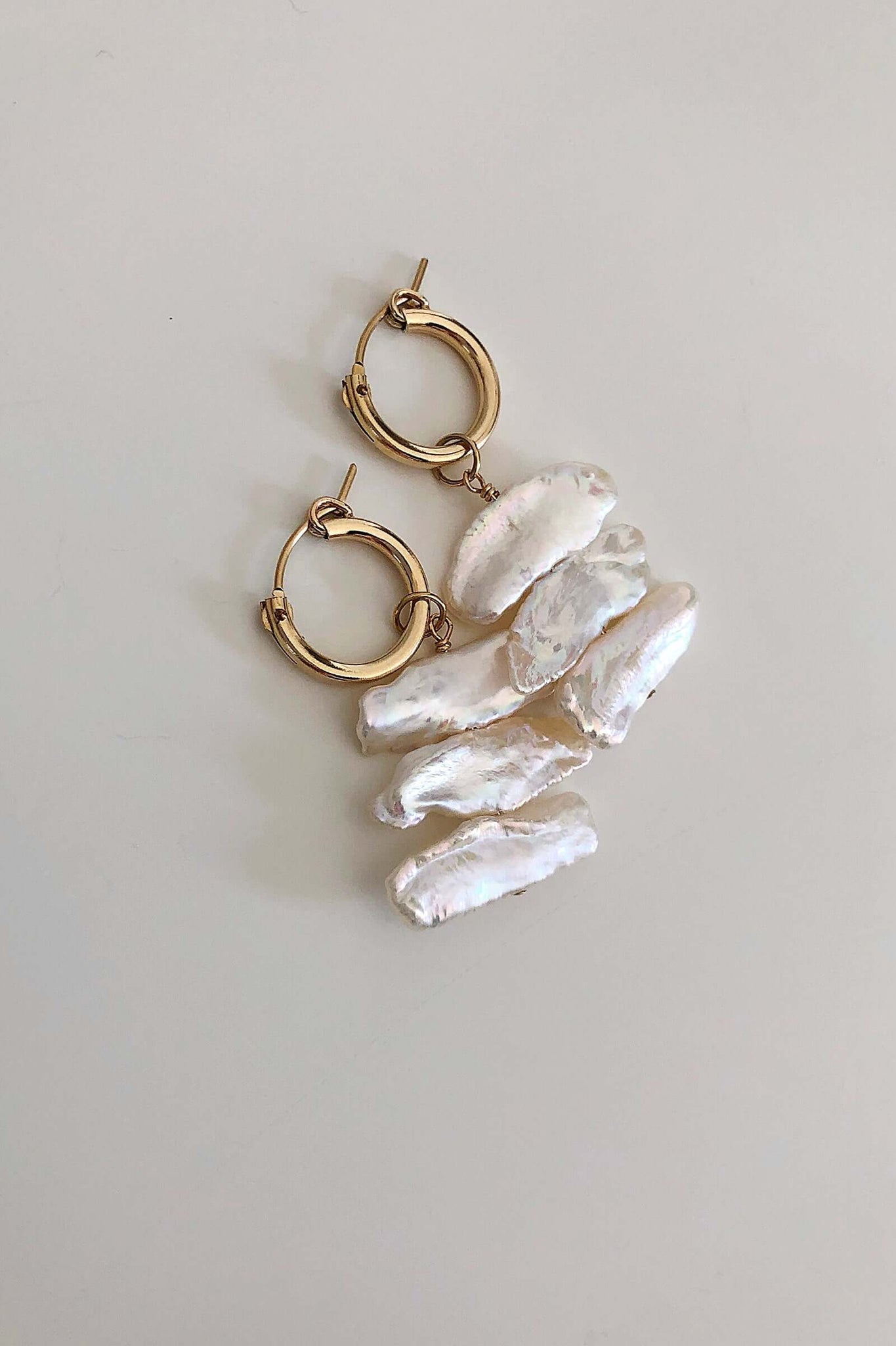 Sideways Biwa Mini Hoop Earrings